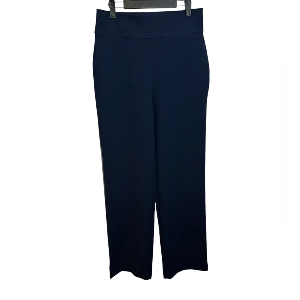 DG2 By Diane Gilman Navy Blue Pull On Wide Leg Pants